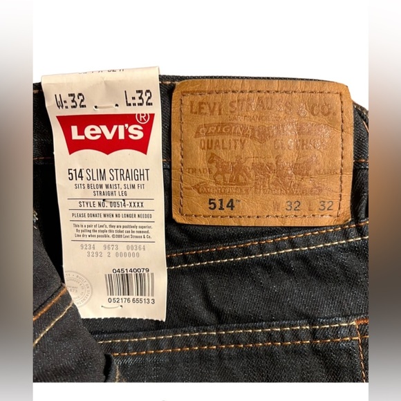 🌸LEVI 514 Slim Straight Mens Jeans 32 waste x 32 Long🌸 - Picture 4 of 6